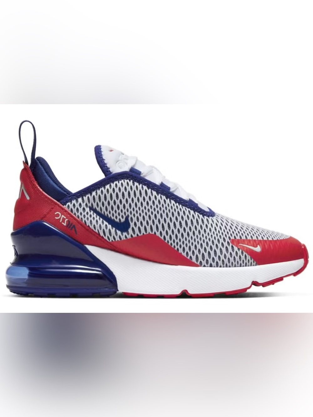 Nike Air Max 270 in White, Navy & Red